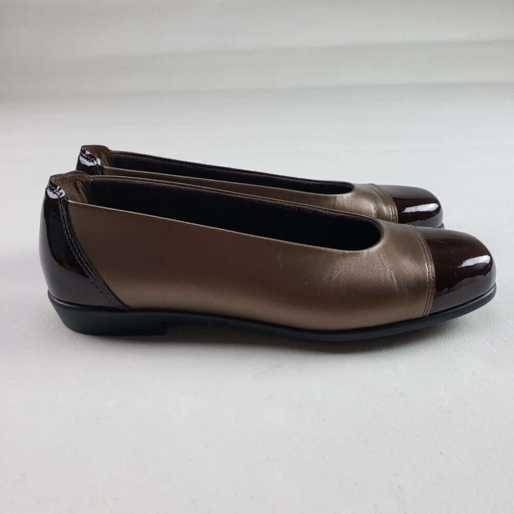 SAS Coco Slip On Loafer Shoe Women 6.5 Brown Patent Leather Comfort Flat Tripad - Picture 2 of 10
